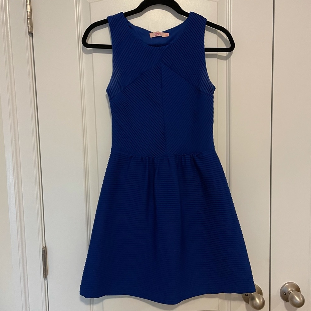 Candie’s Royal Blue Fit & Flare Bow-Back Dress